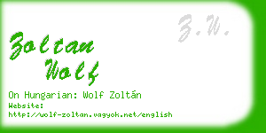 zoltan wolf business card